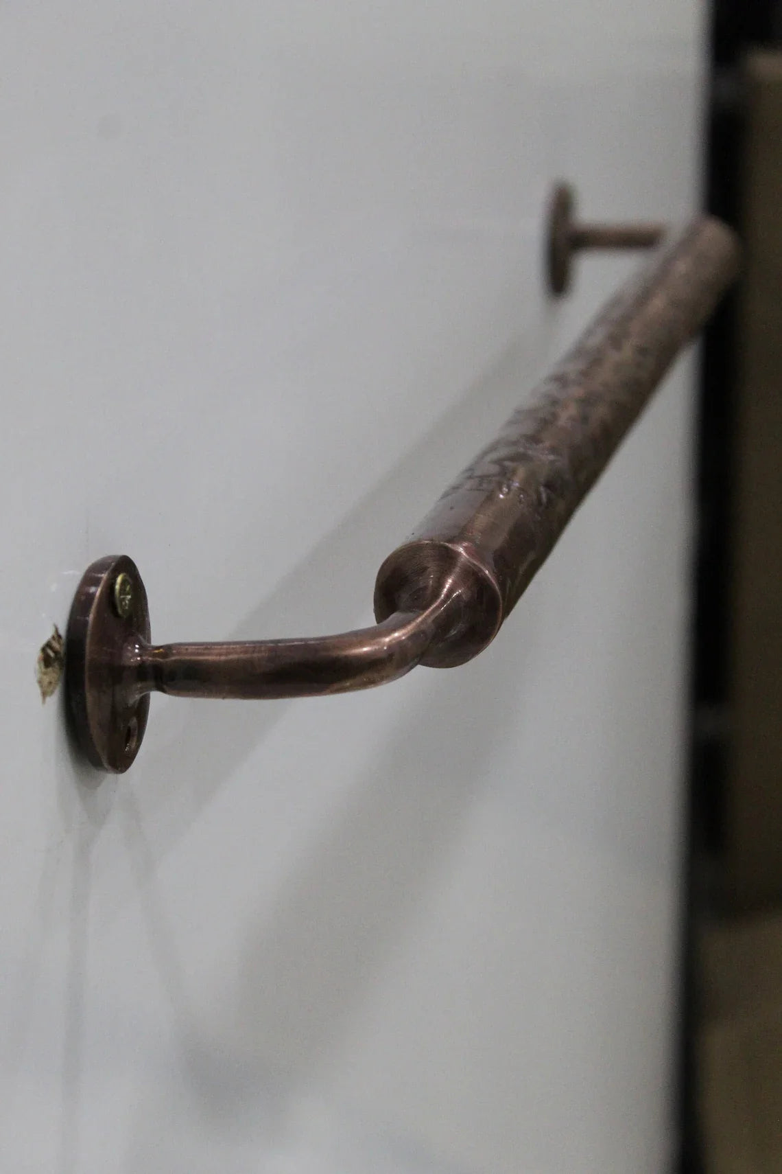 Solid Aged Copper Bathroom Towel Bar