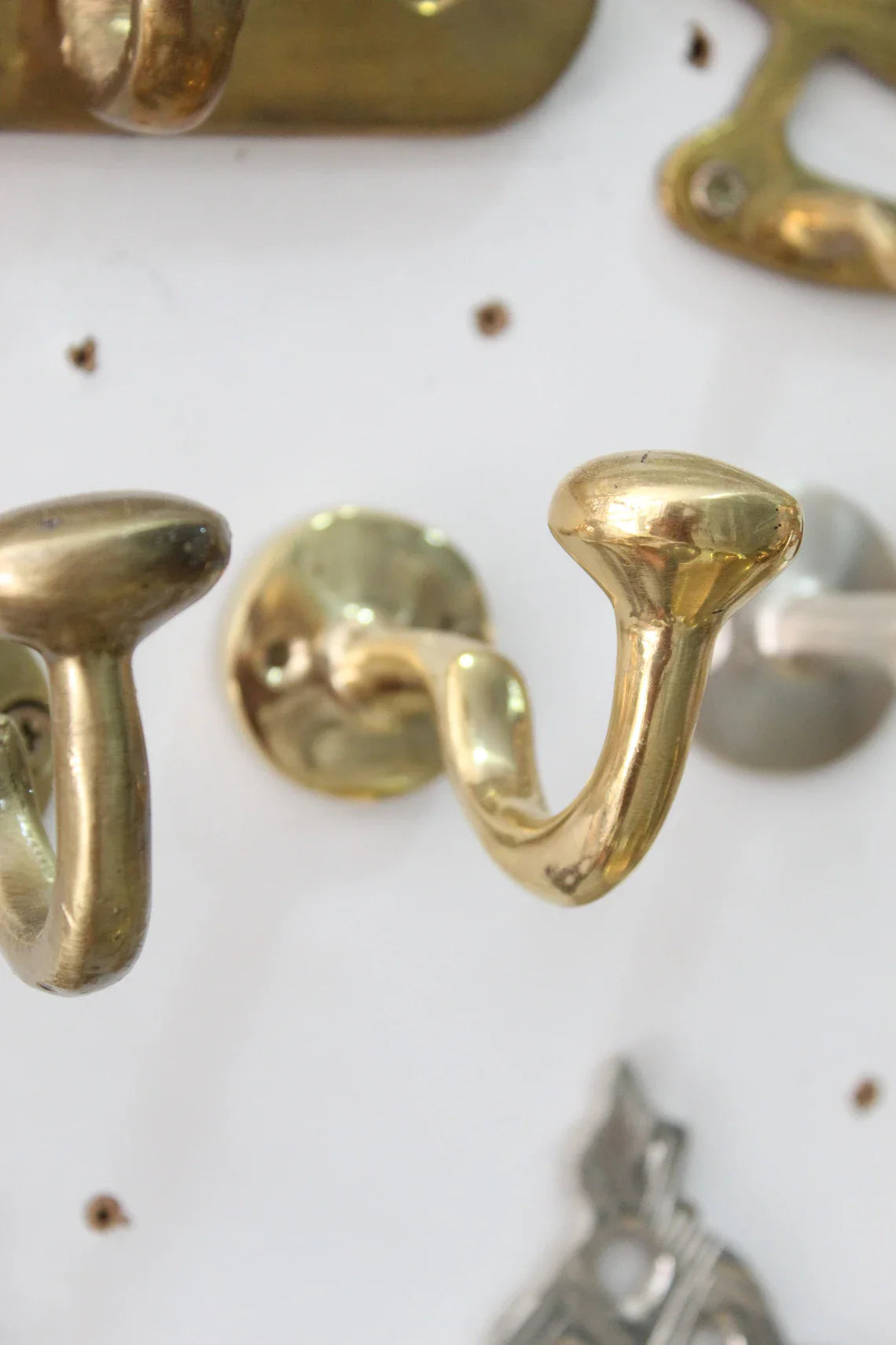 Rustic Wall Mounted Brass Hooks for Bathroom and Coat Hanging