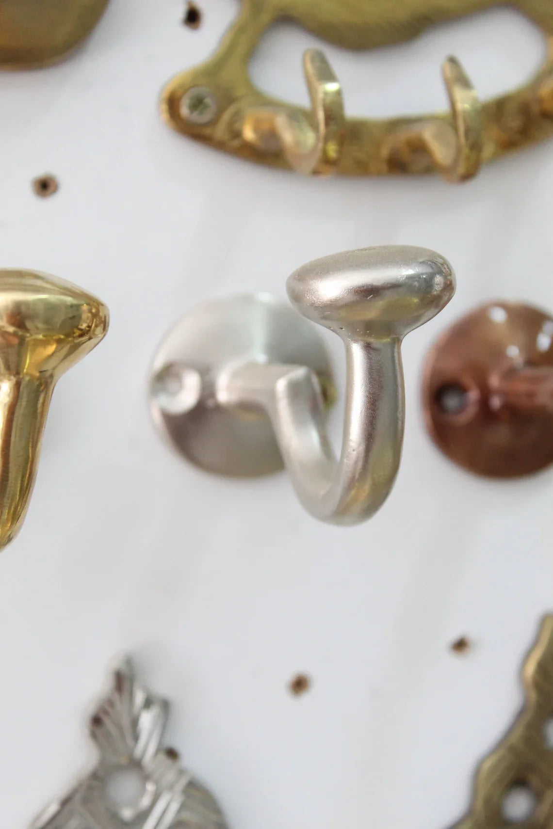 Rustic Wall Mounted Brass Hooks for Bathroom and Coat Hanging