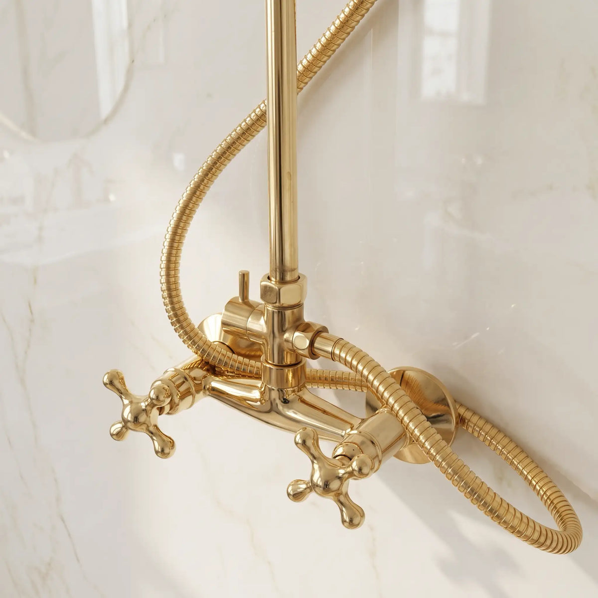 Copper Outdoor Shower System - Solid Copper Wall Mounted