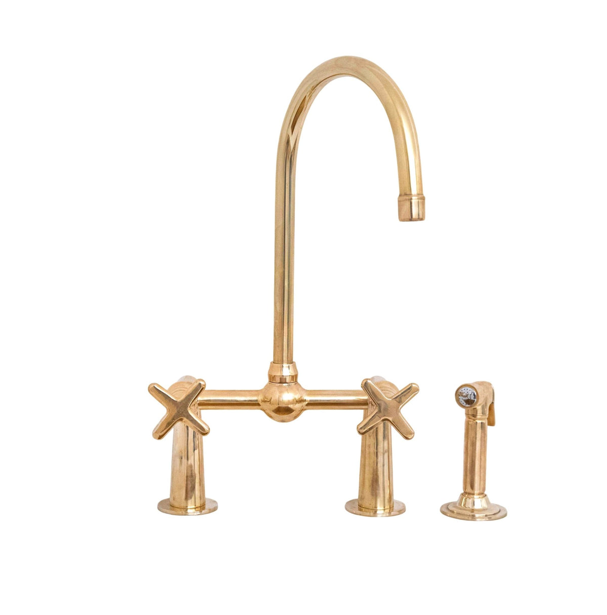Antique Brass Bridge Kitchen Faucet - Classic Solid Brass Tap - handcrafted luxury Kitchen Faucets for kitchen and bathroom interiors by Brooklyn Brass