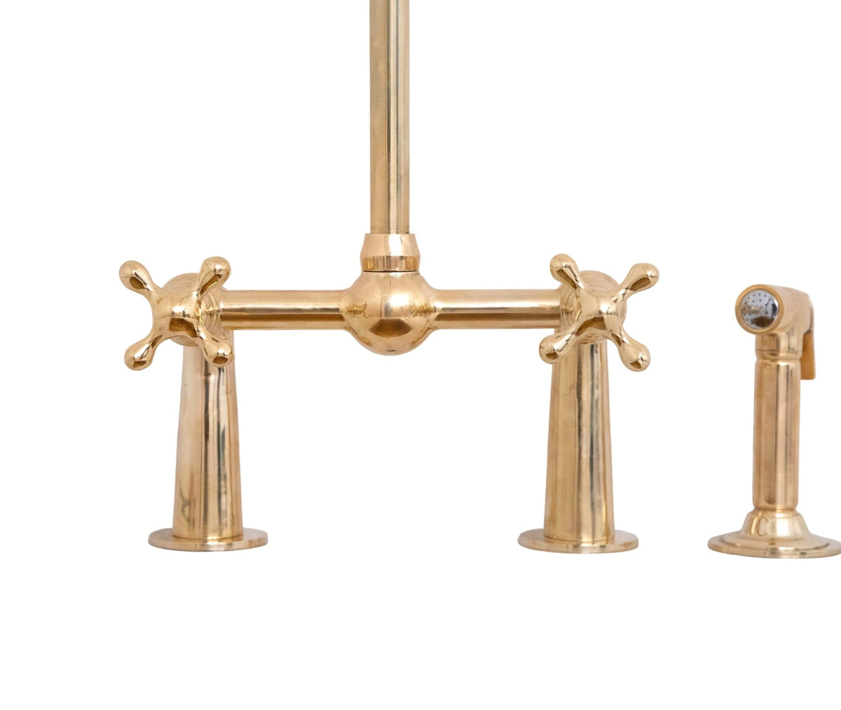 Antique Brass Bridge Kitchen Faucet - Classic Solid Brass Tap - handcrafted luxury Kitchen Faucets for kitchen and bathroom interiors by Brooklyn Brass