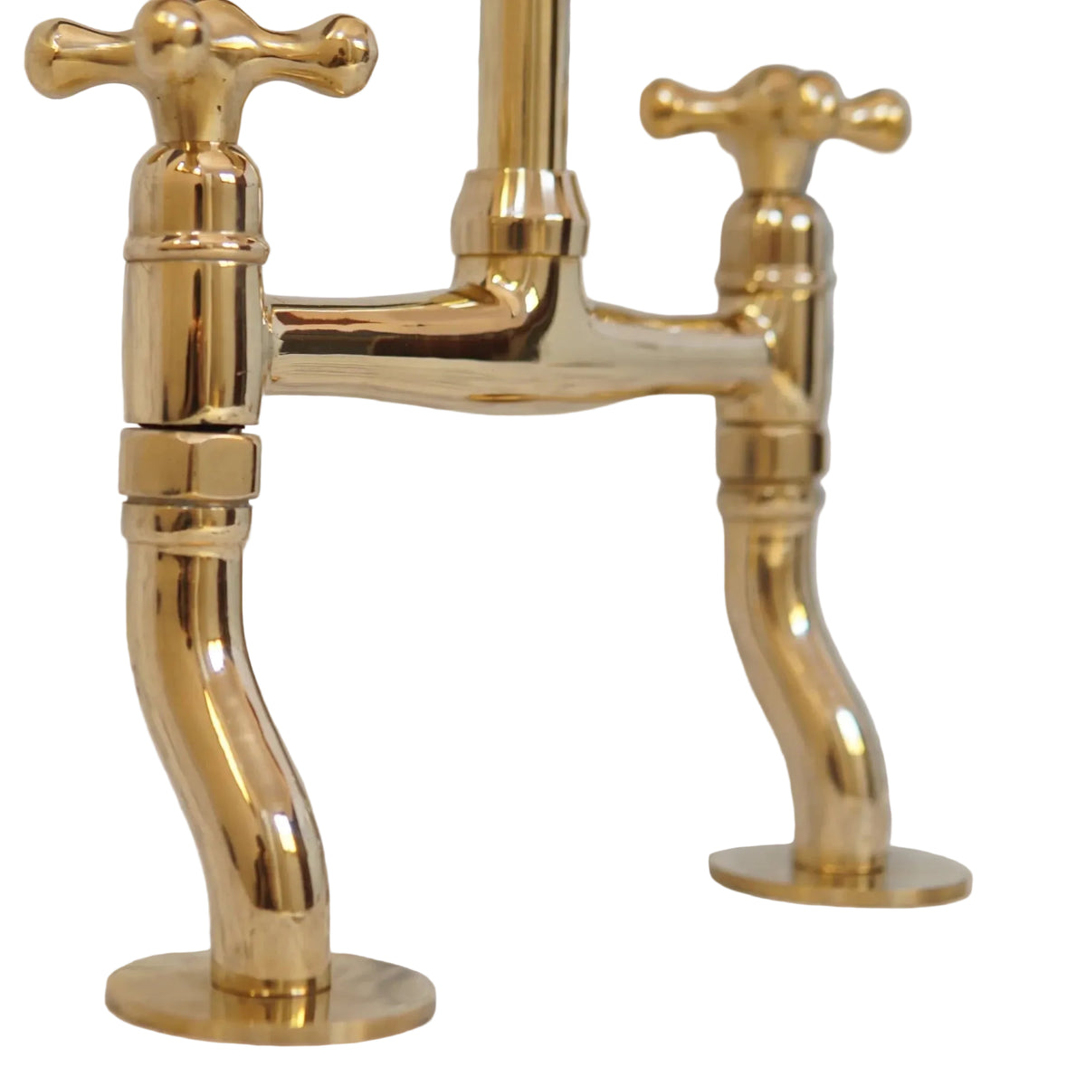 Antique Brass Bridge Kitchen Faucet With Curved Legs - Brass Kitchen Tap - handcrafted luxury Kitchen Faucets for kitchen and bathroom interiors by Brooklyn Brass