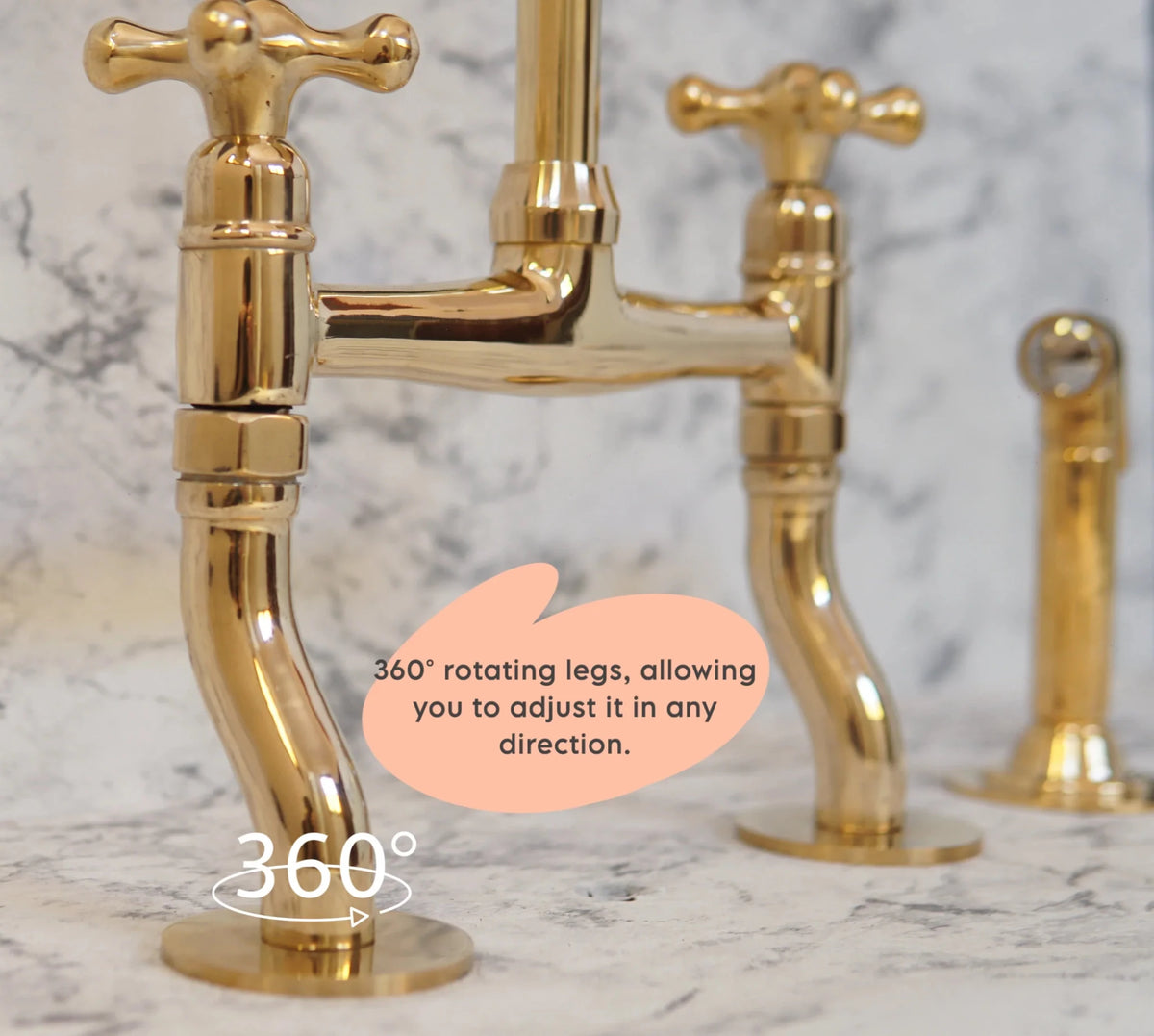 Antique Brass Bridge Kitchen Faucet With Curved Legs - Brass Kitchen Tap - handcrafted luxury Kitchen Faucets for kitchen and bathroom interiors by Brooklyn Brass