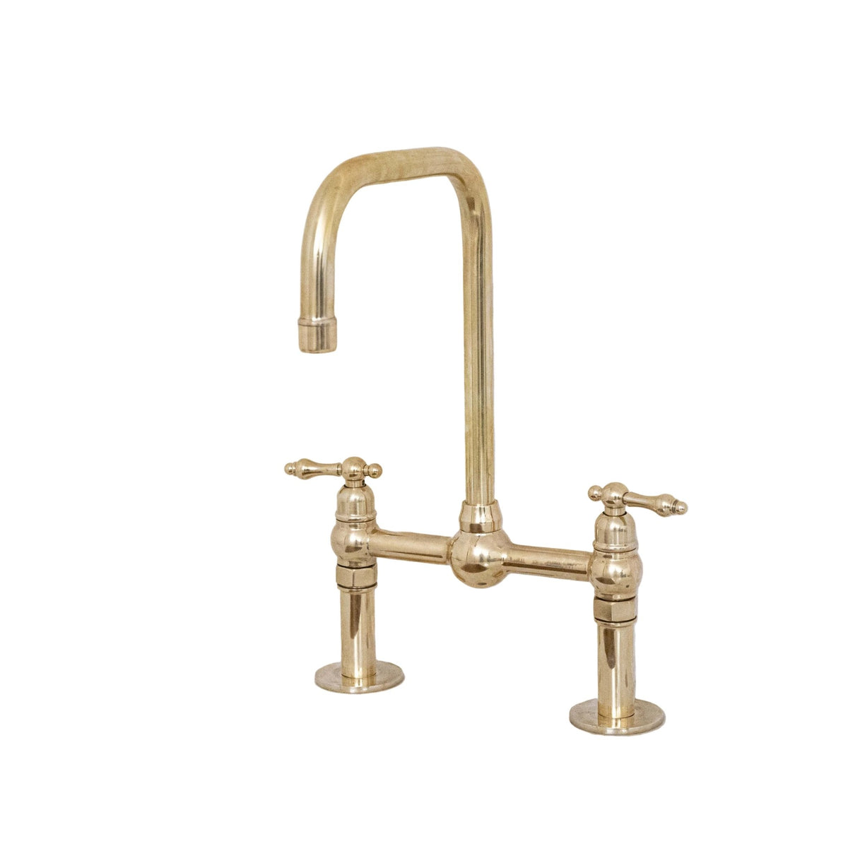 Antique Brass Kitchen Bridge Faucet - handcrafted luxury Kitchen Faucets for kitchen and bathroom interiors by Brooklyn Brass