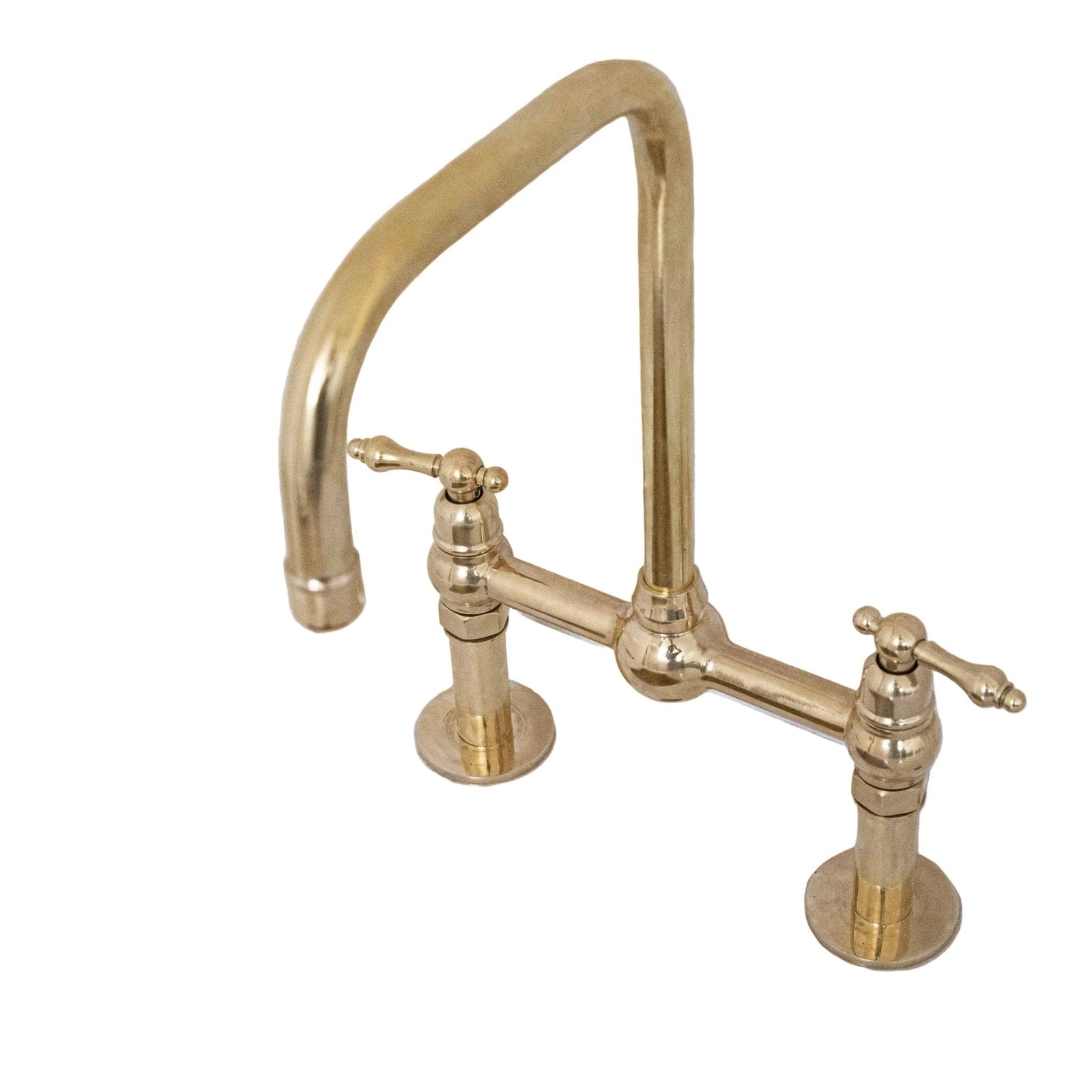 Antique Brass Kitchen Bridge Faucet - handcrafted luxury Kitchen Faucets for kitchen and bathroom interiors by Brooklyn Brass