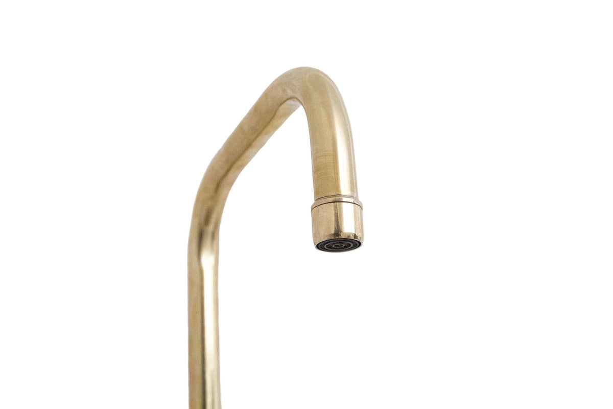 Antique Brass Kitchen Bridge Faucet - handcrafted luxury Kitchen Faucets for kitchen and bathroom interiors by Brooklyn Brass