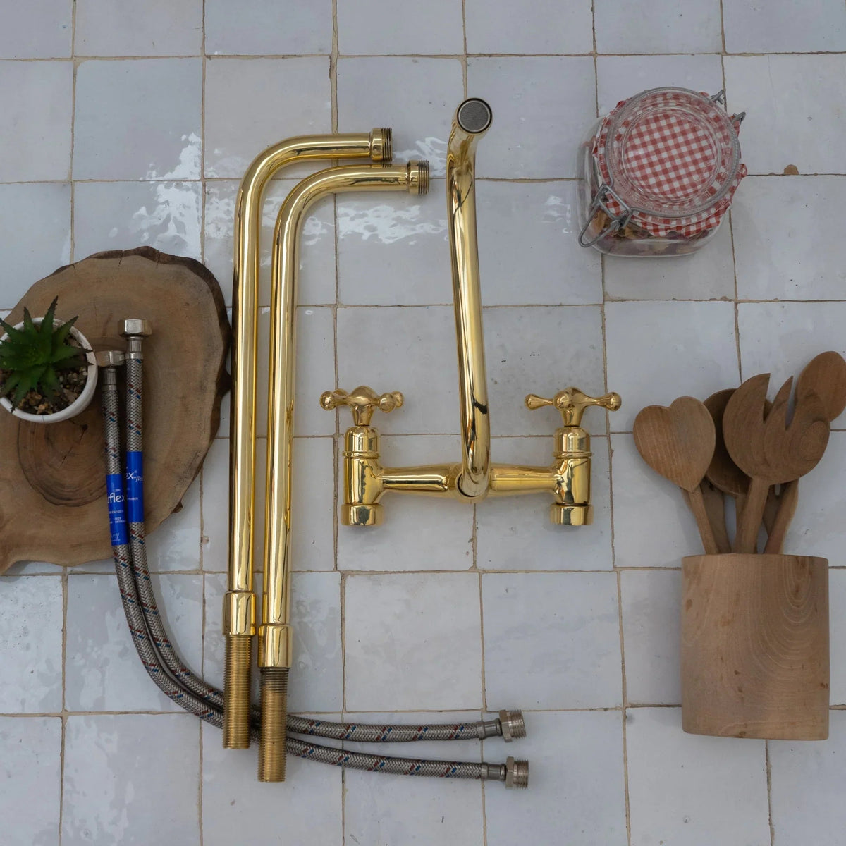 Antique Brass Kitchen Faucet - Unlacquered Brass Faucet - handcrafted luxury Kitchen Faucets for kitchen and bathroom interiors by Brooklyn Brass