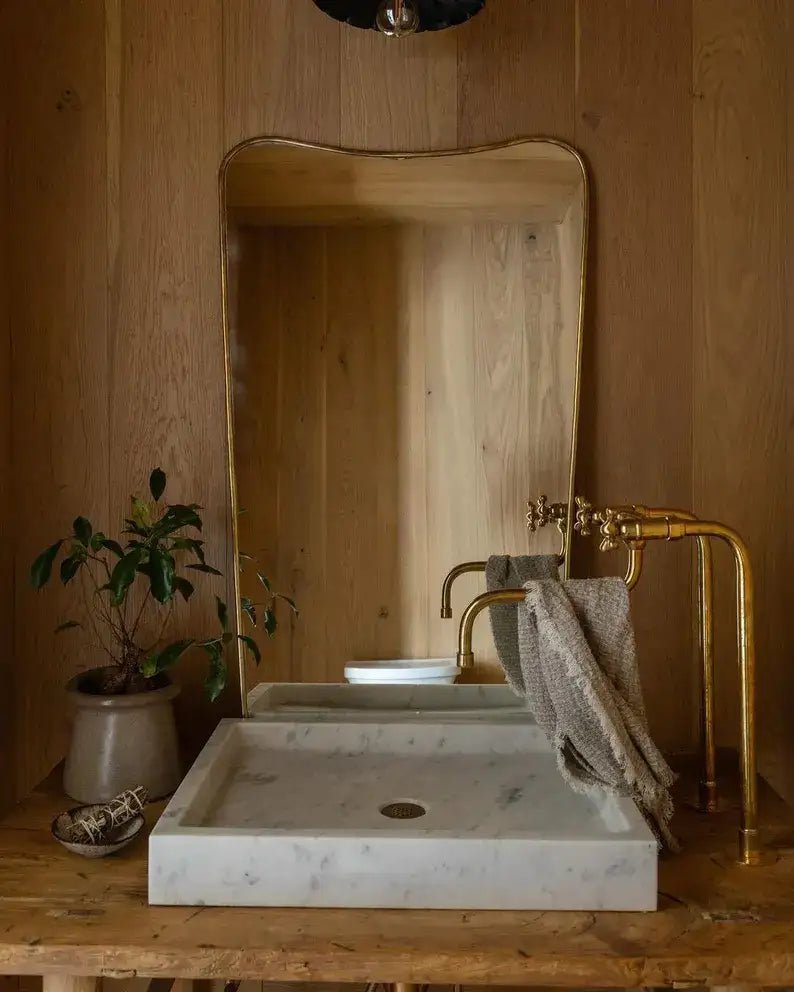 Antique Brass Kitchen Faucet - Unlacquered Brass Faucet - handcrafted luxury Kitchen Faucets for kitchen and bathroom interiors by Brooklyn Brass
