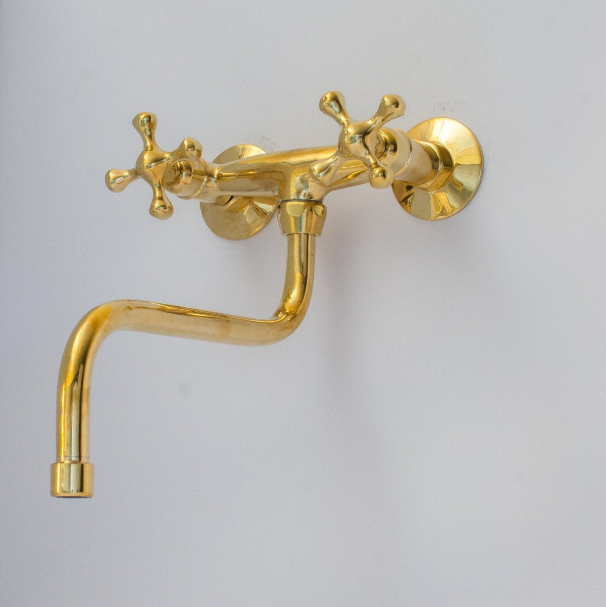 Antique Brass Kitchen Faucet - Wall Kitchen Faucet - handcrafted luxury Kitchen Faucets for kitchen and bathroom interiors by Brooklyn Brass
