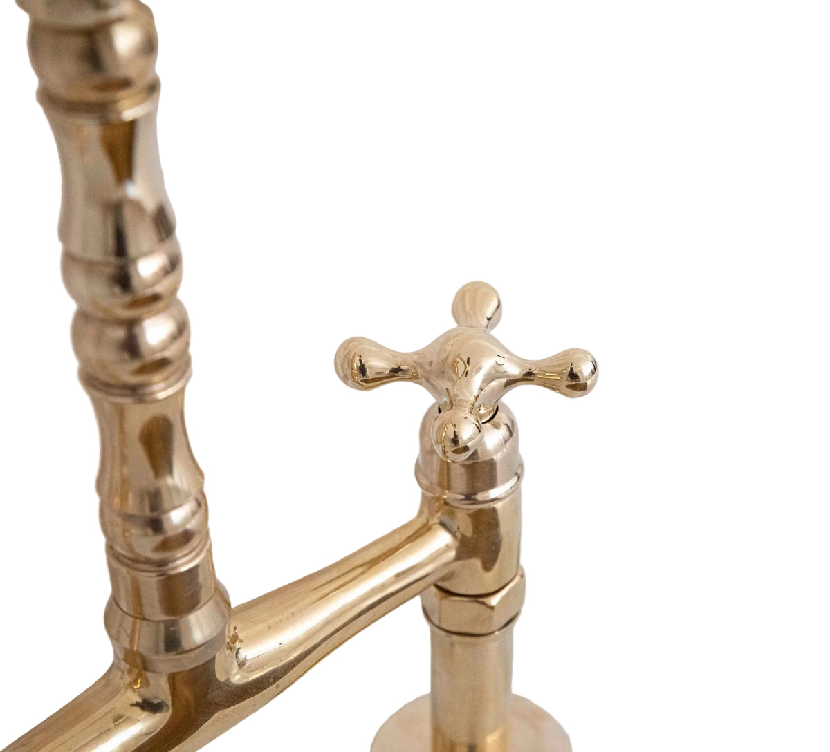 Antique Solid Brass Bridge Faucet, Vintage Kitchen Sink Tap - handcrafted luxury Kitchen Faucets for kitchen and bathroom interiors by Brooklyn Brass