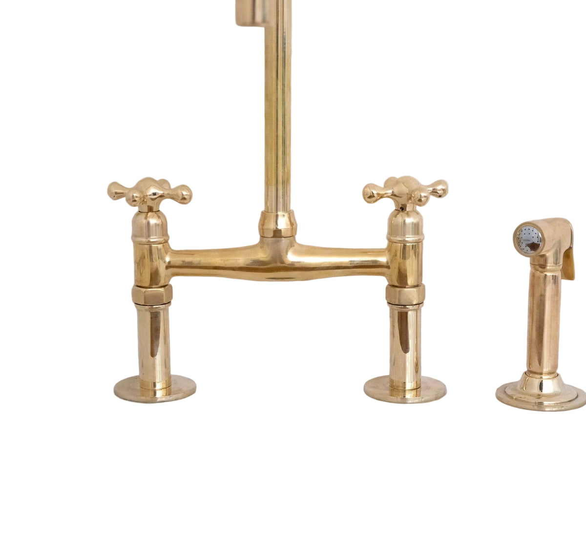Antique Solid Brass Kitchen Bridge Faucet, Brass Kitchen Tap - handcrafted luxury Kitchen Faucets for kitchen and bathroom interiors by Brooklyn Brass