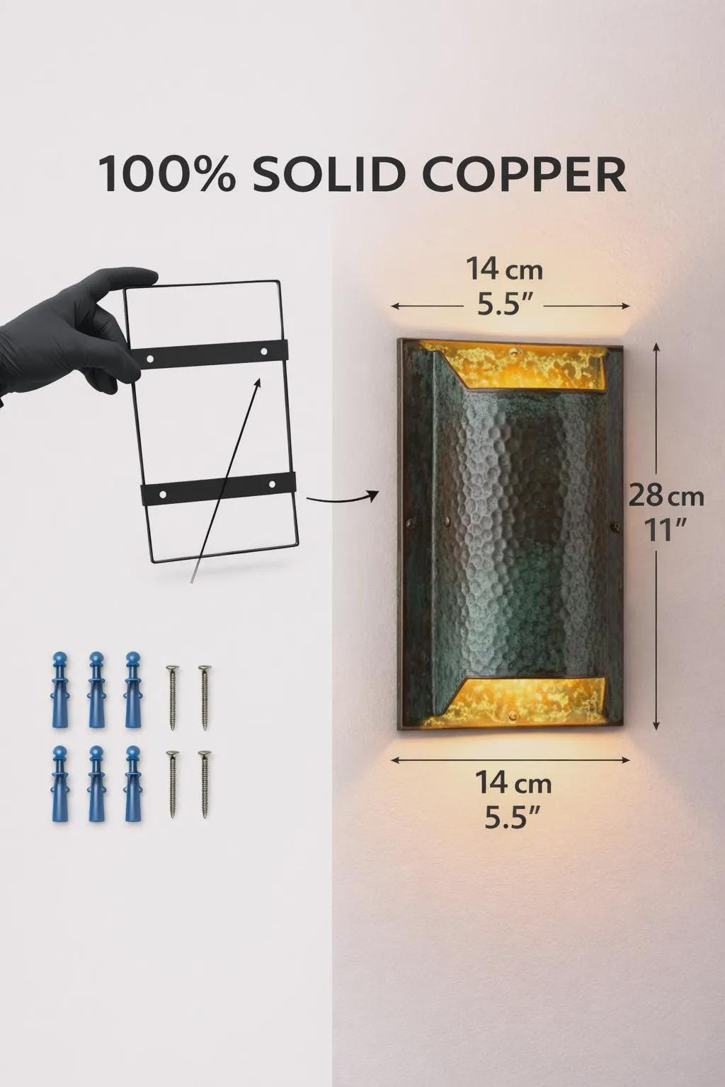Artisan Copper Patina Wall Sconce: Farmhouse, Industrial, Modern Lighting - handcrafted luxury for kitchen and bathroom interiors by Brooklyn Brass