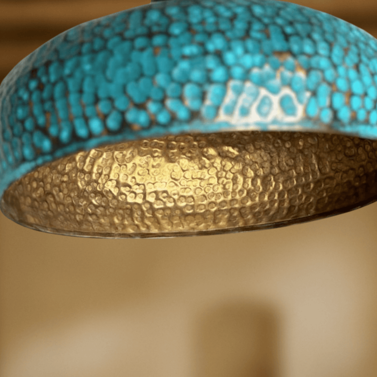 Blue Patina Brass Pendant Lights – Handcrafted Oxidized Dome Fixtures for Kitchen Islands - handcrafted luxury for kitchen and bathroom interiors by Brooklyn Brass