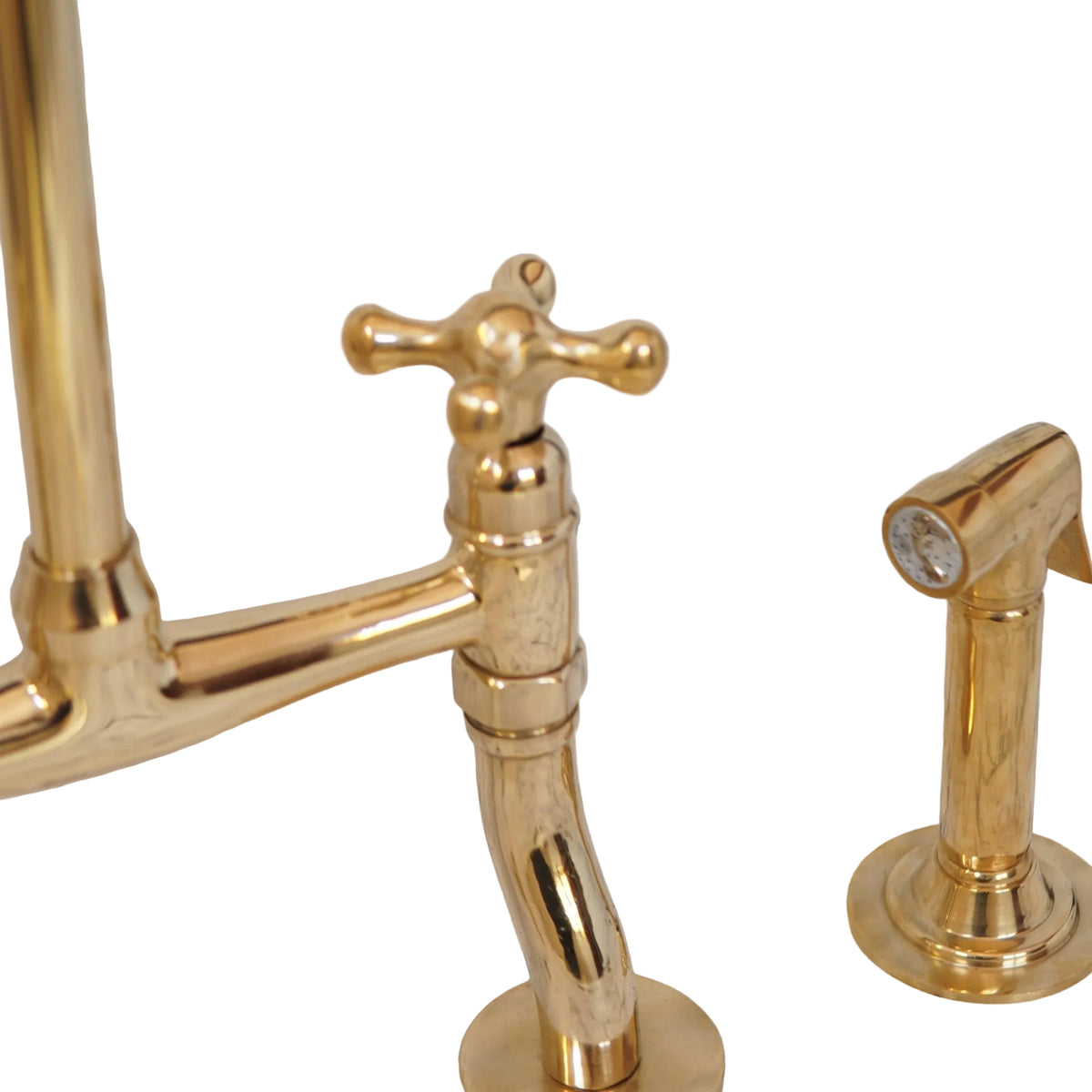 Brass Bridge Kitchen Faucet With Curved Legs - handcrafted luxury Kitchen Faucets for kitchen and bathroom interiors by Brooklyn Brass