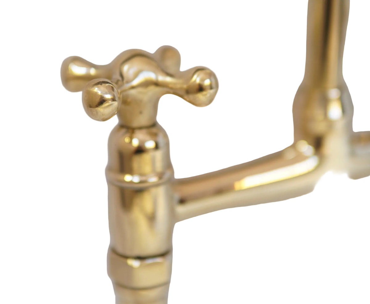Brass Bridge Kitchen Faucet With Curved Legs - handcrafted luxury Kitchen Faucets for kitchen and bathroom interiors by Brooklyn Brass