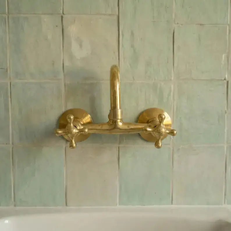 Brass Kitchen Faucet - Vintage Brass Kitchen Faucet - handcrafted luxury Kitchen Faucets for kitchen and bathroom interiors by Brooklyn Brass