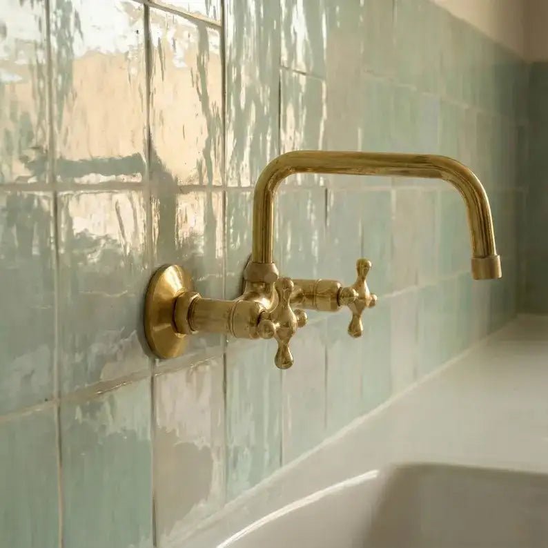 Brass Kitchen Faucet - Vintage Brass Kitchen Faucet - handcrafted luxury Kitchen Faucets for kitchen and bathroom interiors by Brooklyn Brass