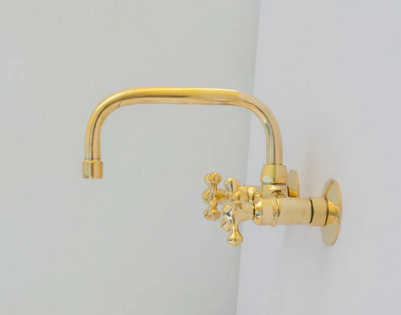 Brass Kitchen Faucet - Vintage Brass Kitchen Faucet - handcrafted luxury Kitchen Faucets for kitchen and bathroom interiors by Brooklyn Brass
