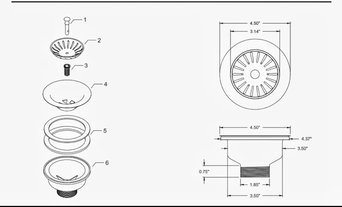 Brass Kitchen Sink Drain, Strainer Basket With Stopper - handcrafted luxury Hardware and Drains for kitchen and bathroom interiors by Brooklyn Brass