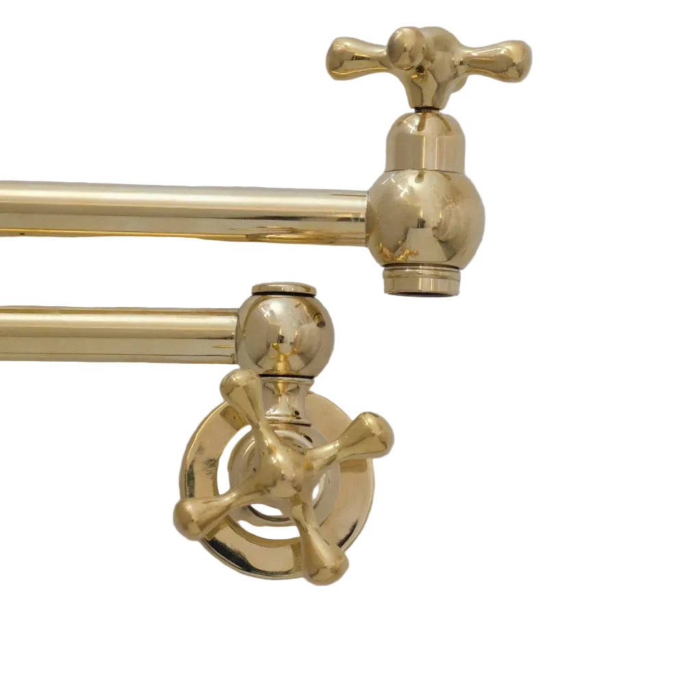 Brass Pot Filler Faucet - handcrafted luxury Kitchen Faucets for kitchen and bathroom interiors by Brooklyn Brass