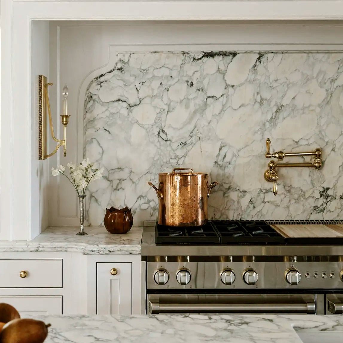 Brass Pot Filler Faucet - handcrafted luxury Kitchen Faucets for kitchen and bathroom interiors by Brooklyn Brass