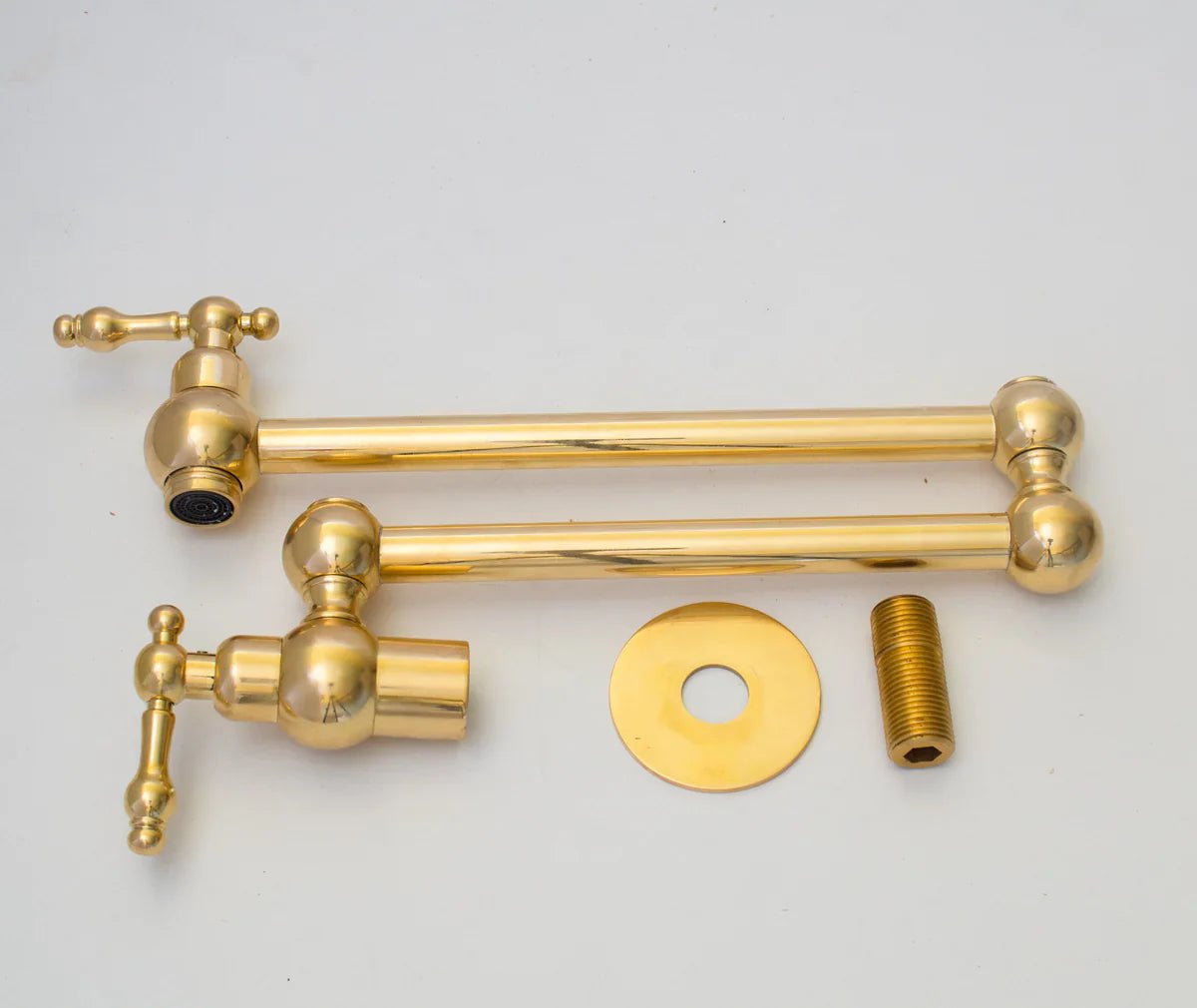 Brass Pot Filler Faucet - handcrafted luxury Kitchen Faucets for kitchen and bathroom interiors by Brooklyn Brass
