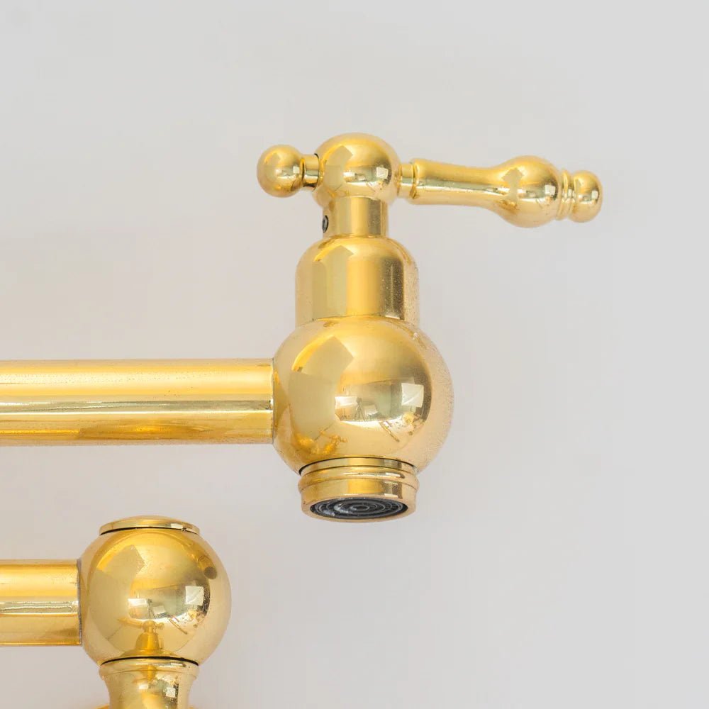Brass Pot Filler Faucet - handcrafted luxury Kitchen Faucets for kitchen and bathroom interiors by Brooklyn Brass