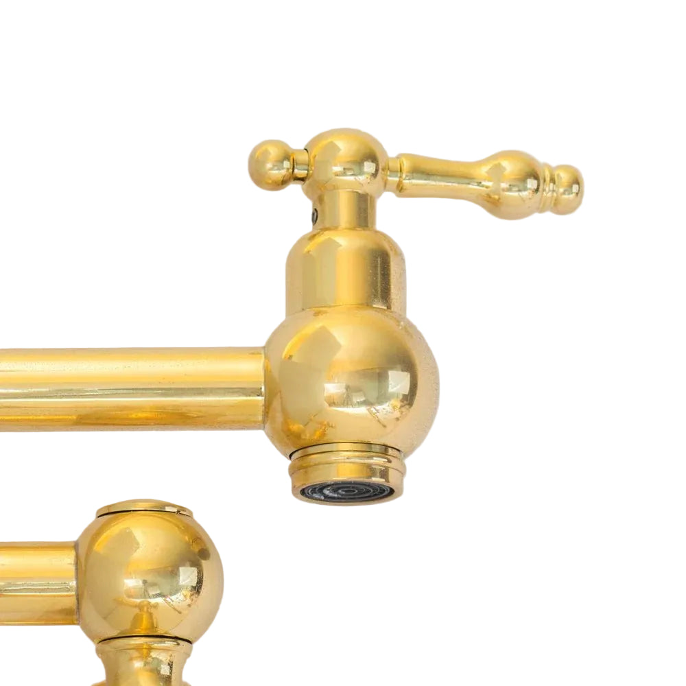 Brass Pot Filler Faucet - handcrafted luxury Kitchen Faucets for kitchen and bathroom interiors by Brooklyn Brass