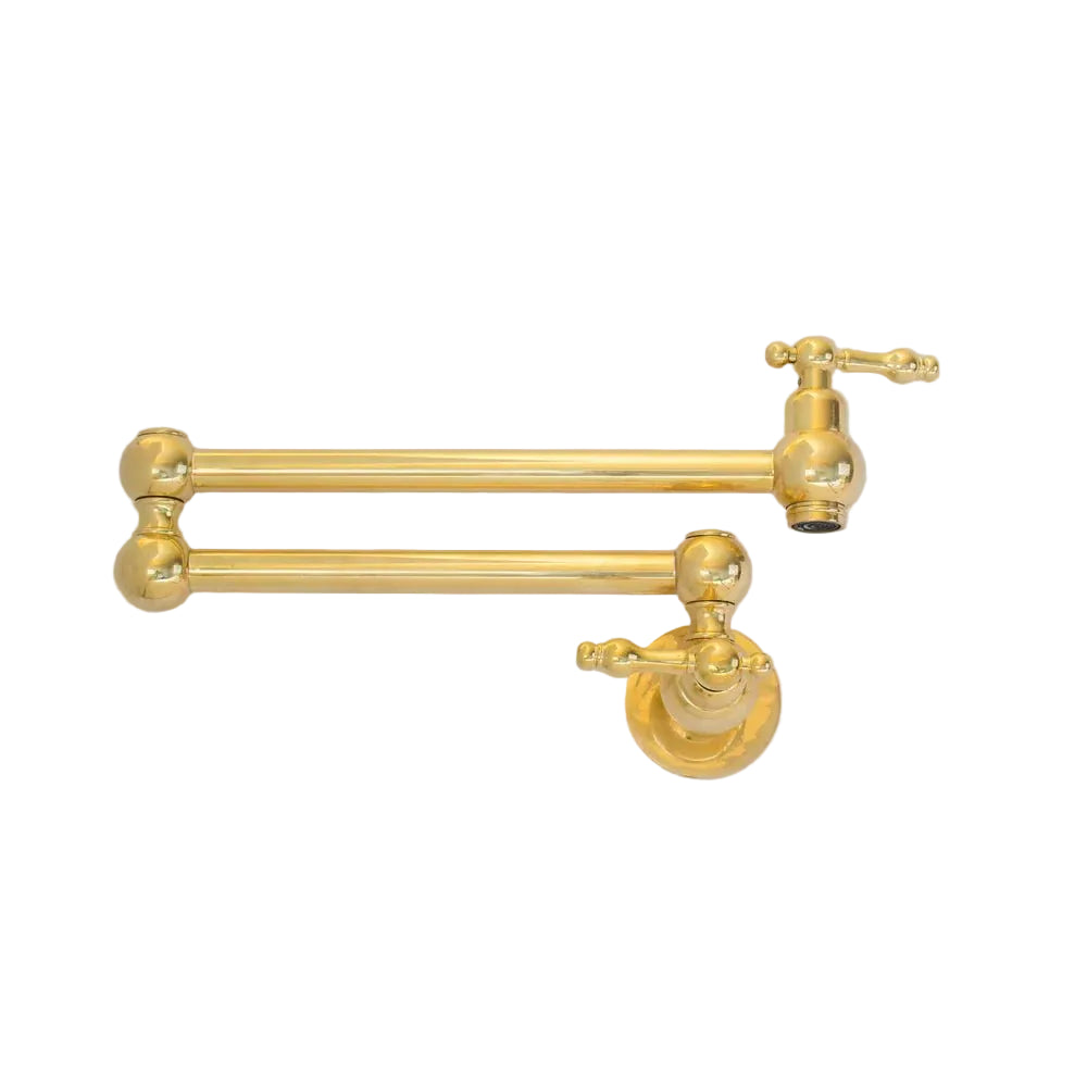 Brass Pot Filler Faucet - handcrafted luxury Kitchen Faucets for kitchen and bathroom interiors by Brooklyn Brass