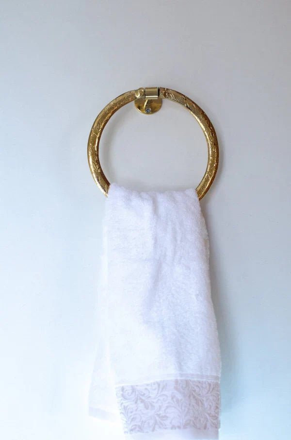 Brass Towel Holder For Bathroom - handcrafted luxury Hardware and Drains for kitchen and bathroom interiors by Brooklyn Brass