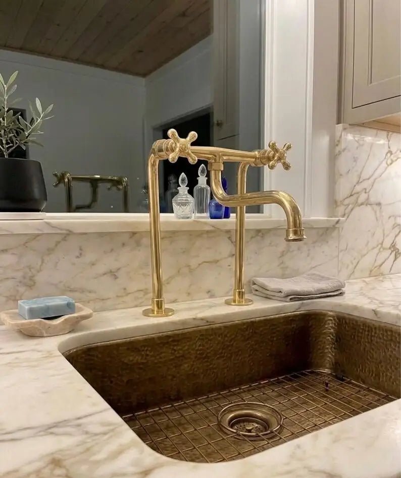 Elephant Trunk Spout Brass Kitchen Faucet - handcrafted luxury Kitchen Faucets for kitchen and bathroom interiors by Brooklyn Brass