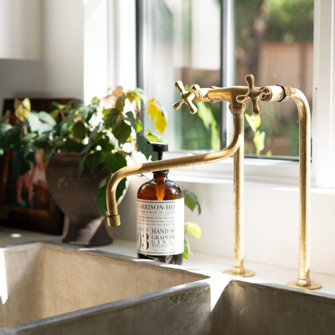 Elephant Trunk Spout Brass Kitchen Faucet - handcrafted luxury Kitchen Faucets for kitchen and bathroom interiors by Brooklyn Brass