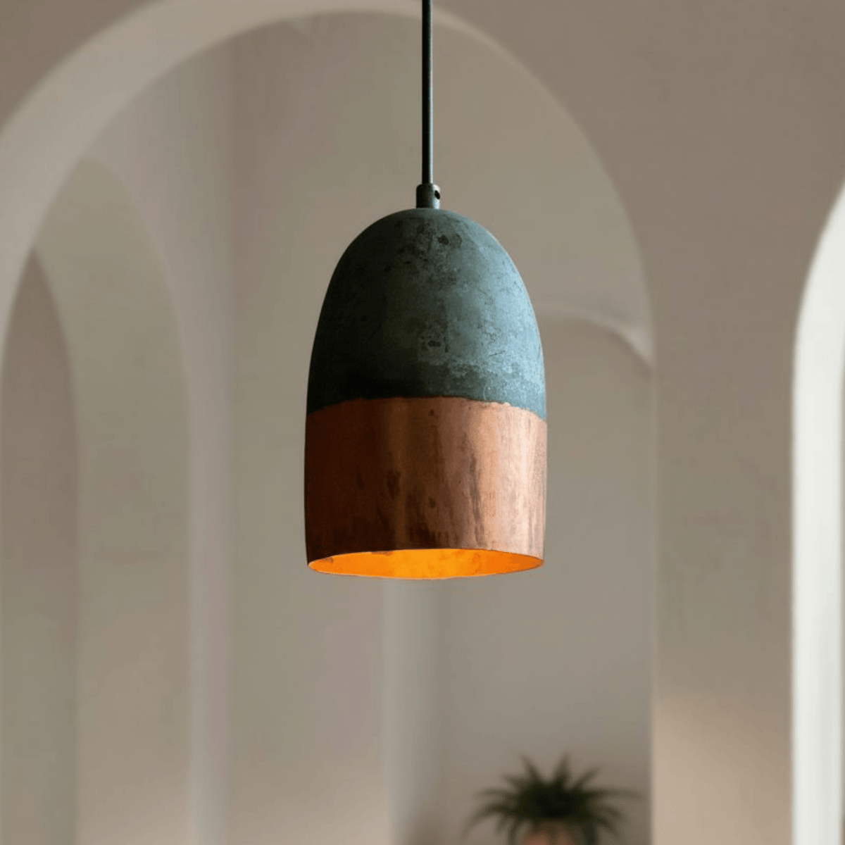 Green Patina Pendant for Vintage Dining or Bar Lighting - handcrafted luxury for kitchen and bathroom interiors by Brooklyn Brass