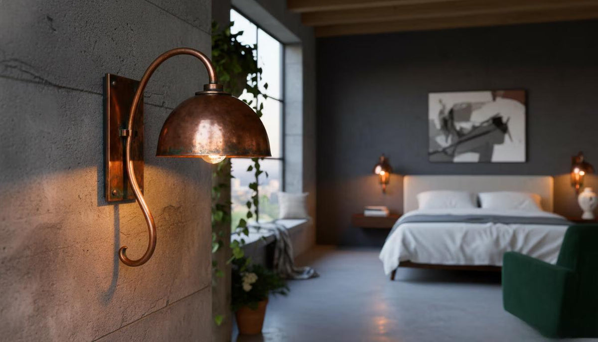 Handmade Copper Gooseneck Outdoor Wall Sconce – Farmhouse Patio Light - handcrafted luxury for kitchen and bathroom interiors by Brooklyn Brass