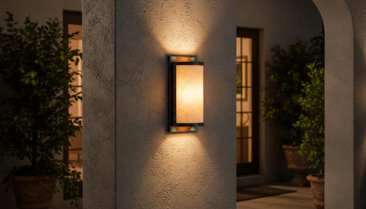 Modern Copper Wall Sconce, Outdoor Ambient Wall Light, Minimalist Lantern Fixture