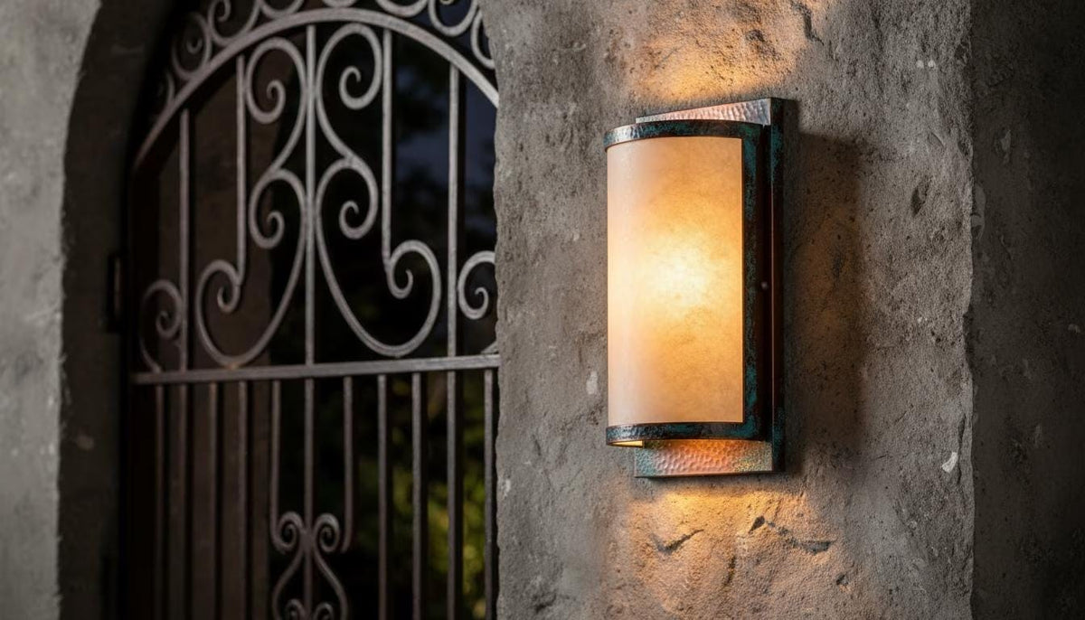 Modern Copper Wall Sconce, Outdoor Ambient Wall Light, Minimalist Lantern Fixture