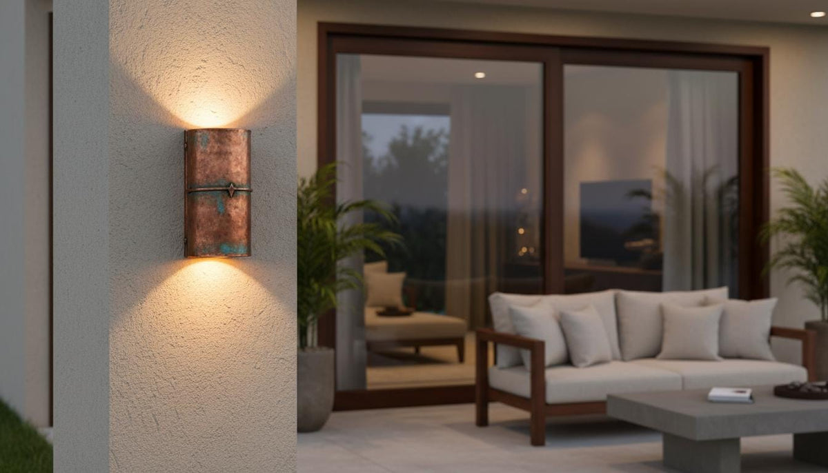 Copper Wall Sconce – Rustic Outdoor Up Down Architectural Light