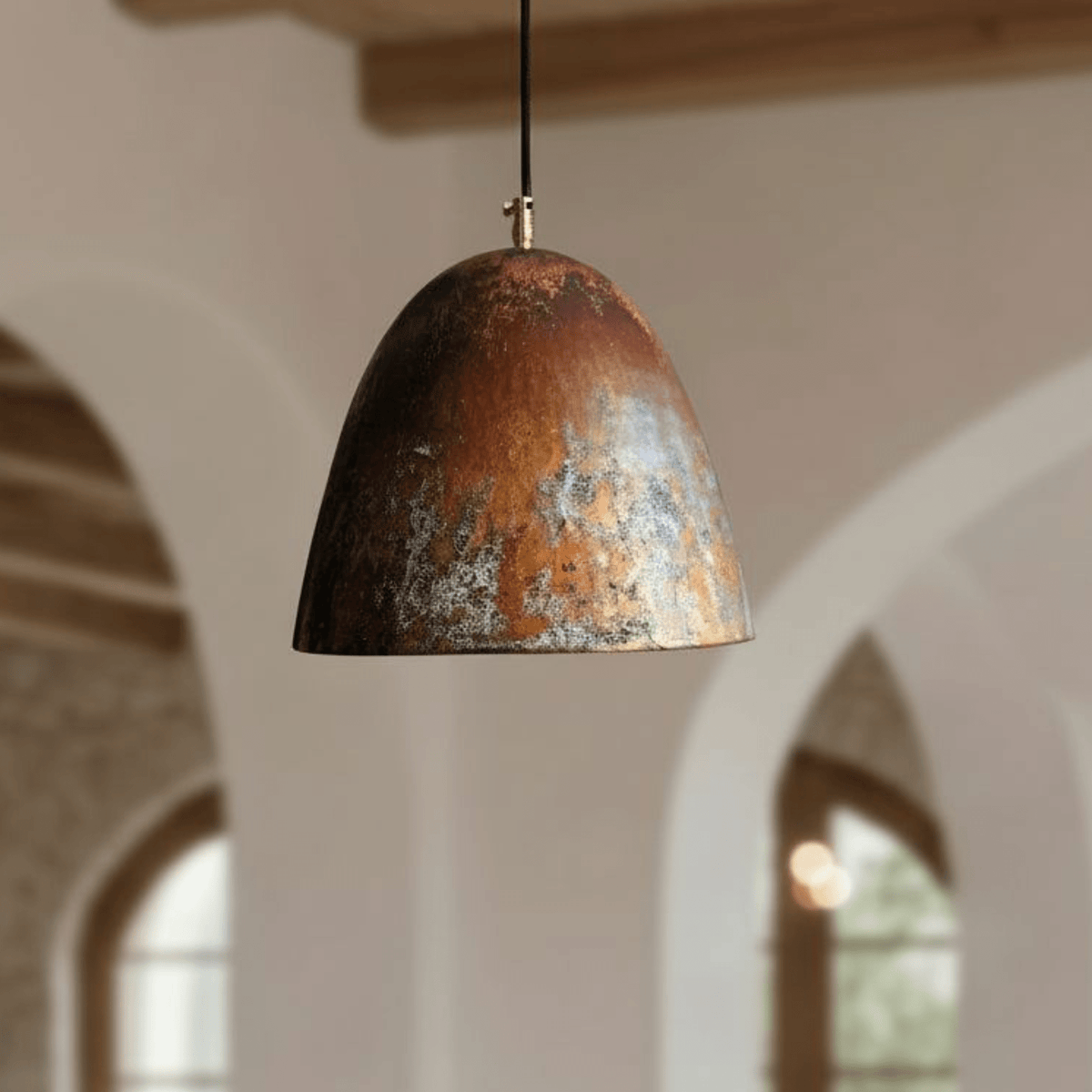 Oxidized Copper Dome Pendant – Rustic Ceiling Light for Warm Kitchen Spaces - handcrafted luxury for kitchen and bathroom interiors by Brooklyn Brass