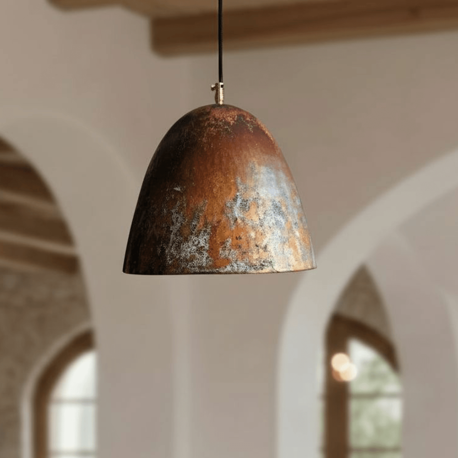 Oxidized Copper Dome Pendant – Rustic Ceiling Light for Warm Kitchen Spaces - handcrafted luxury for kitchen and bathroom interiors by Brooklyn Brass