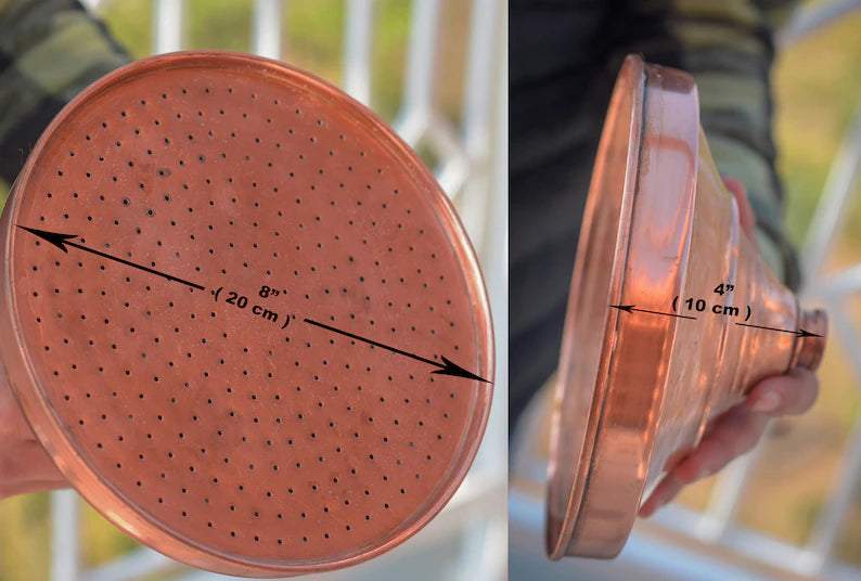 Rain Shower Head, Copper Showerhead, Round Showerhead, Works Outdoor - handcrafted luxury Shower Systems for kitchen and bathroom interiors by Brooklyn Brass