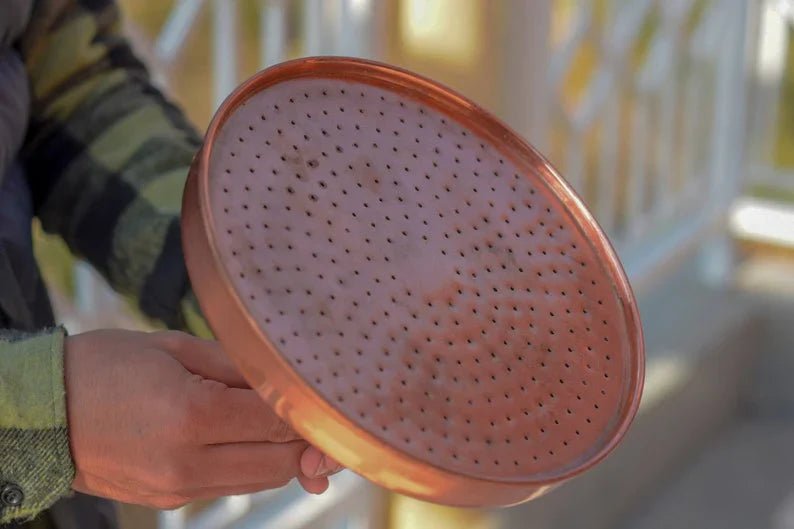 Rain Shower Head, Copper Showerhead, Round Showerhead, Works Outdoor - handcrafted luxury Shower Systems for kitchen and bathroom interiors by Brooklyn Brass