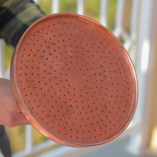 Rain Shower Head, Copper Showerhead, Round Showerhead, Works Outdoor - handcrafted luxury Shower Systems for kitchen and bathroom interiors by Brooklyn Brass
