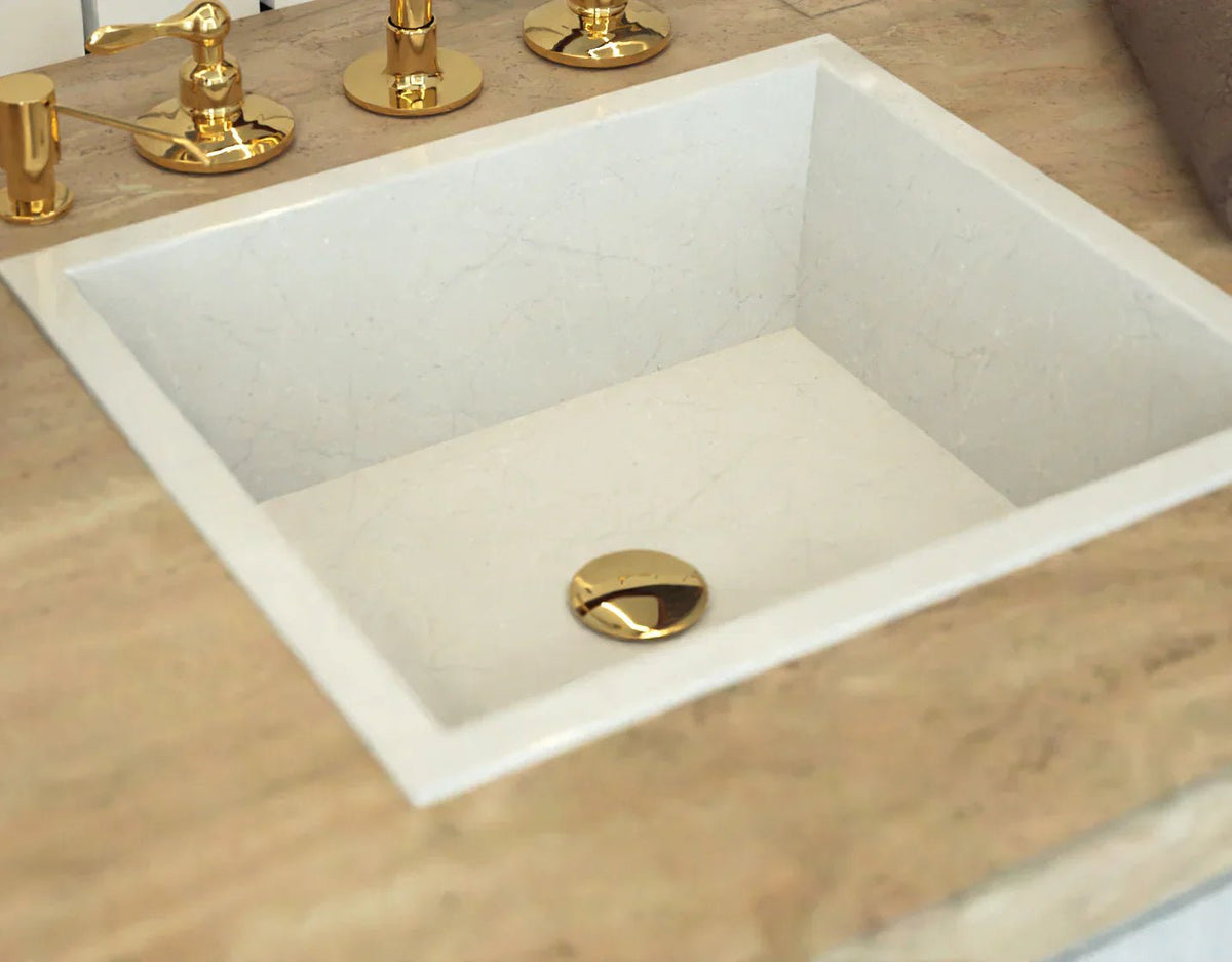 Solid Brass Drain, Push Up Button - handcrafted luxury Hardware and Drains for kitchen and bathroom interiors by Brooklyn Brass