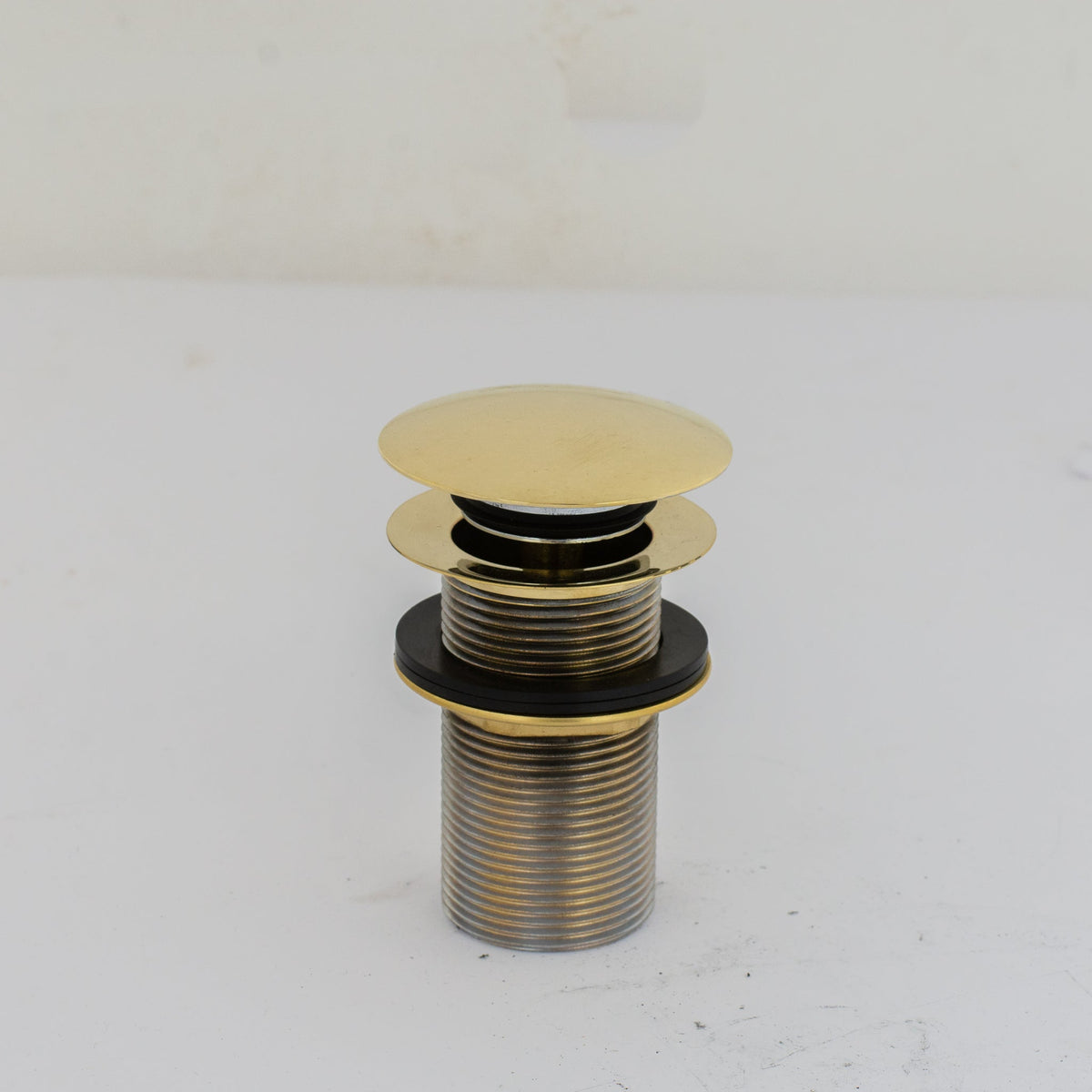 Solid Brass Drain, Push Up Button - handcrafted luxury Hardware and Drains for kitchen and bathroom interiors by Brooklyn Brass