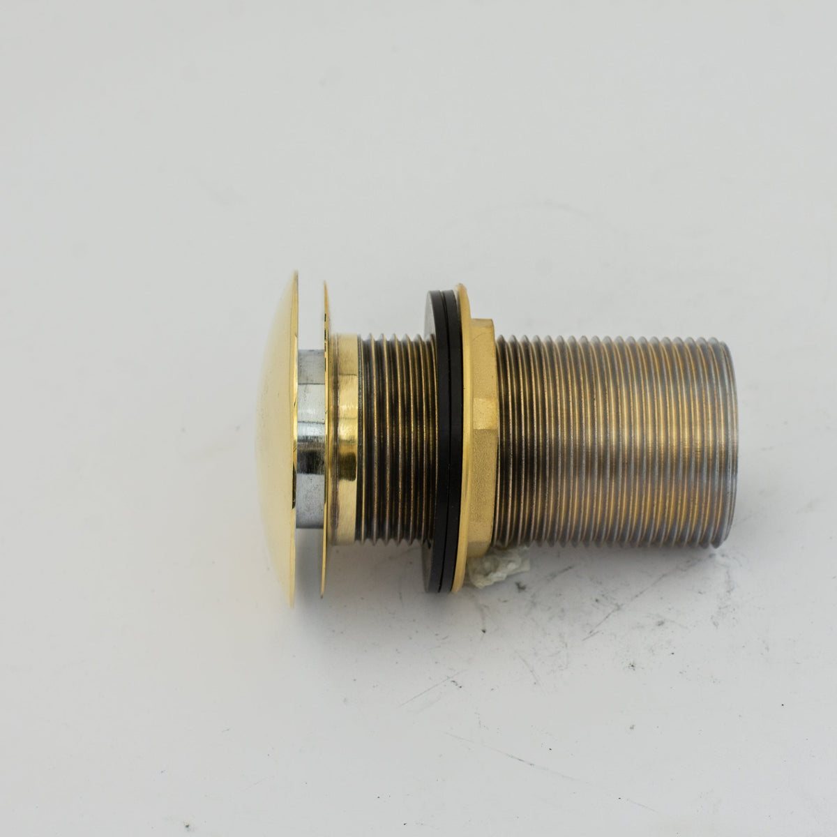 Solid Brass Drain, Push Up Button - handcrafted luxury Hardware and Drains for kitchen and bathroom interiors by Brooklyn Brass
