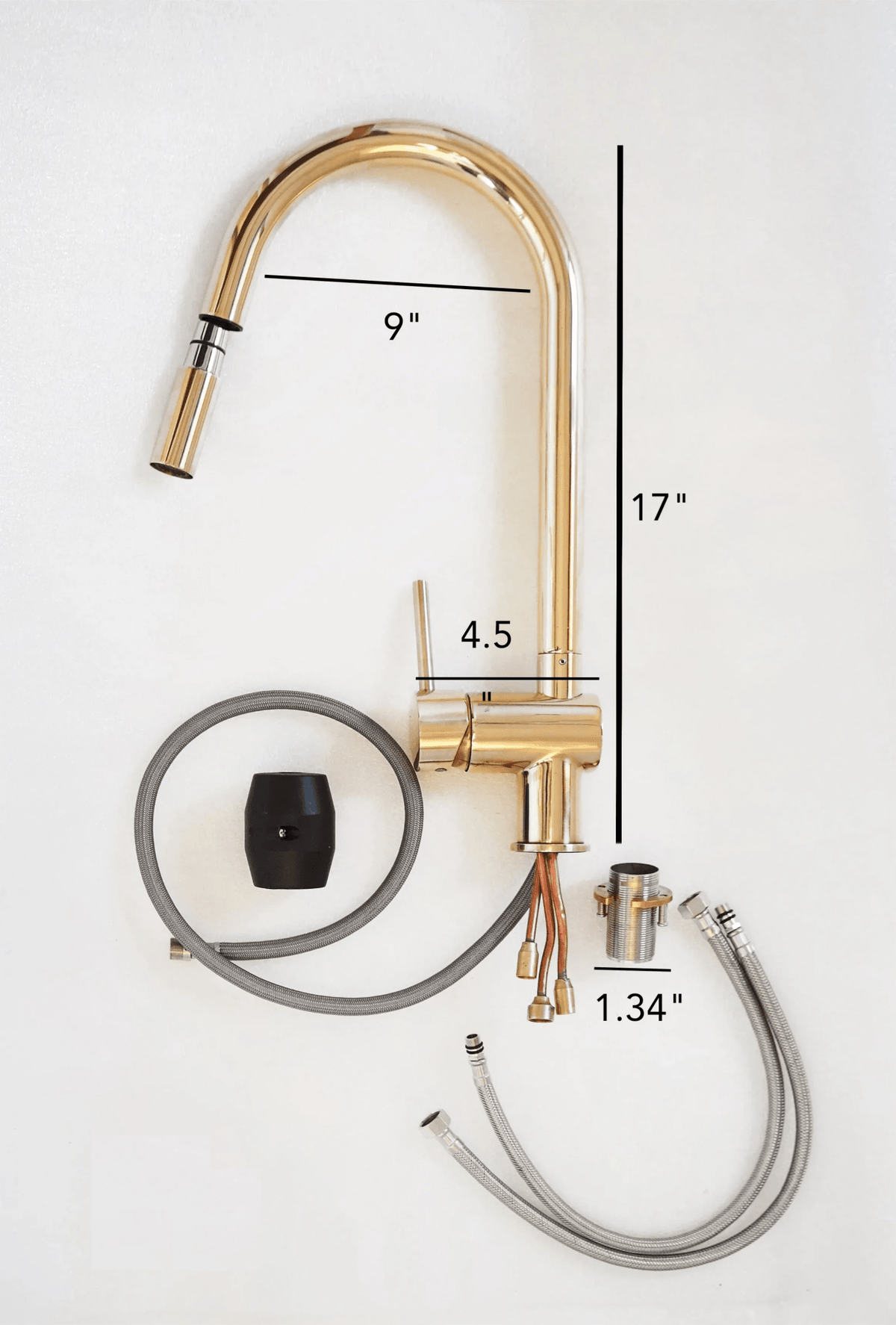 Solid Brass Pull Down Kitchen Faucet, Single Hole Kitchen Faucet - handcrafted luxury Kitchen Faucets for kitchen and bathroom interiors by Brooklyn Brass