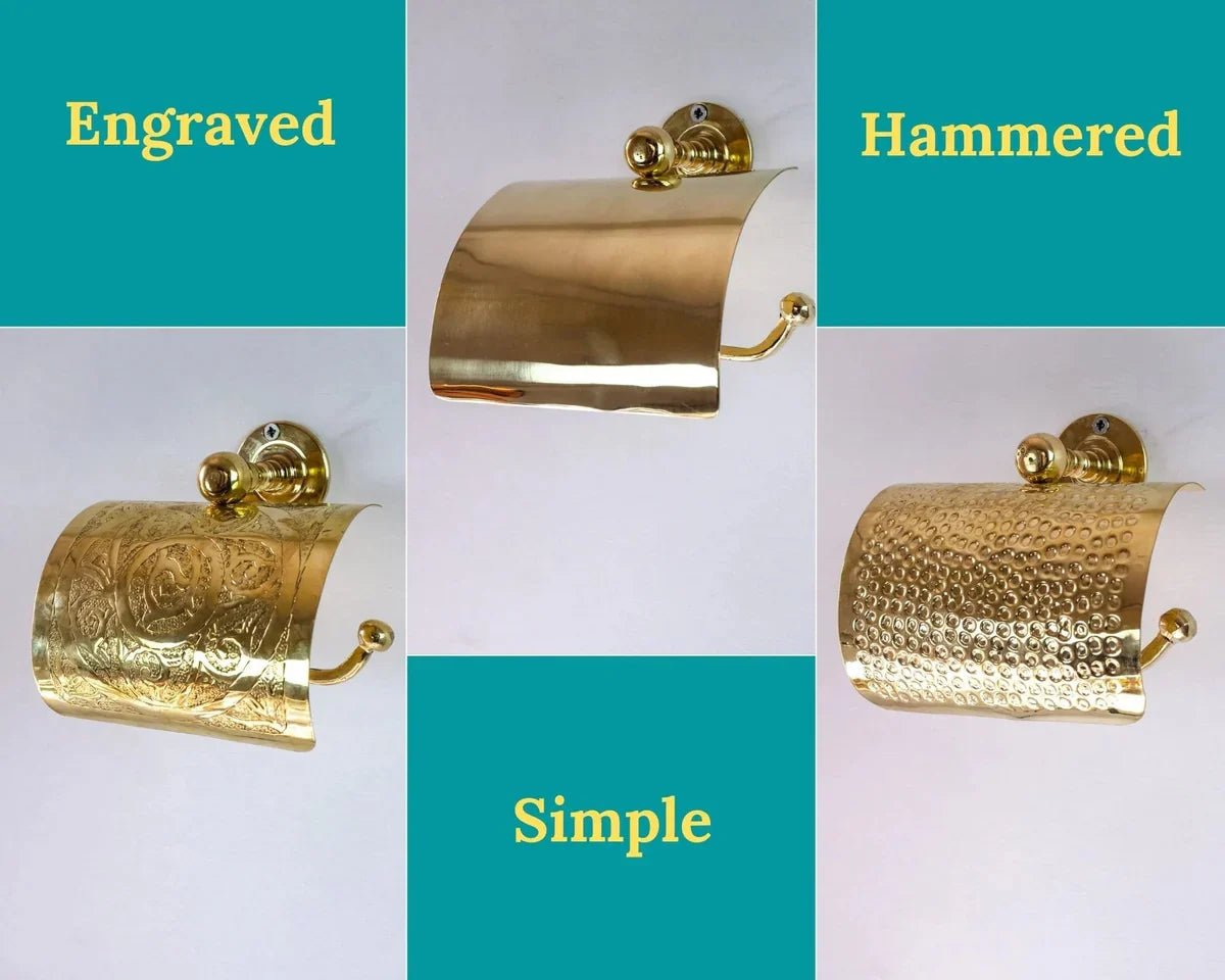 Solid Brass Toilet Paper Holder, Handcrafted Powder Room Roll Holder - handcrafted luxury Hardware and Drains for kitchen and bathroom interiors by Brooklyn Brass
