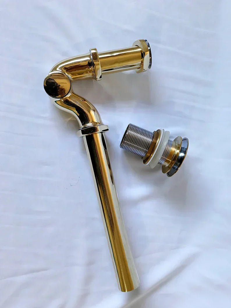 Solid Unlacquered Brass S - trap , Brass Water Trap - handcrafted luxury Hardware and Drains for kitchen and bathroom interiors by Brooklyn Brass