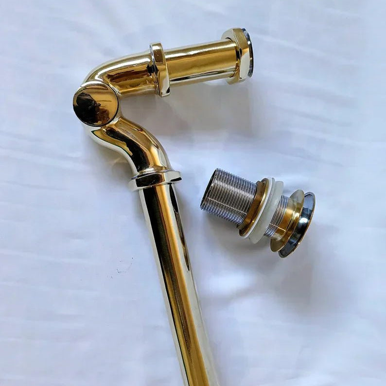 Solid Unlacquered Brass S - trap , Brass Water Trap - handcrafted luxury Hardware and Drains for kitchen and bathroom interiors by Brooklyn Brass